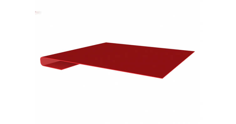 Планка завершающая простая 65мм с пленкой PE 3003 рубиново-красный