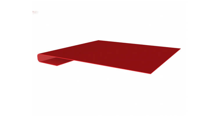 Планка завершающая простая 65мм с пленкой PE 3003 рубиново-красный