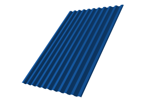 Профнастил С21 R 0,5 Satin RAL 5005 сигнальный синий