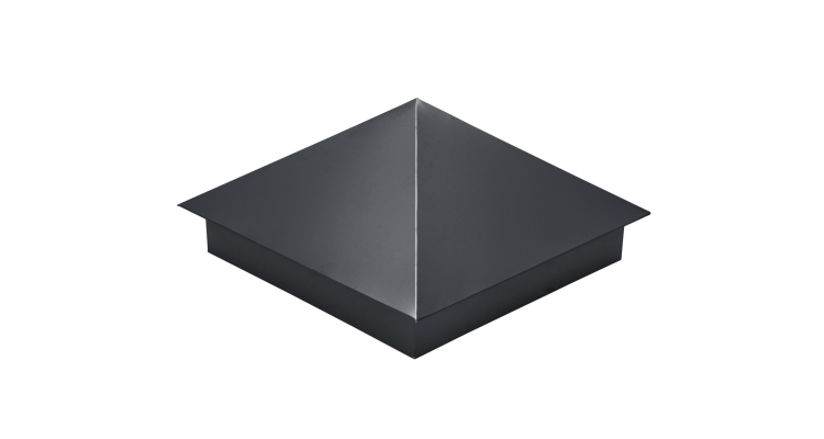 Колпак на столб 390х390 0,45 Drap с пленкой RAL 7024 мокрый асфальт