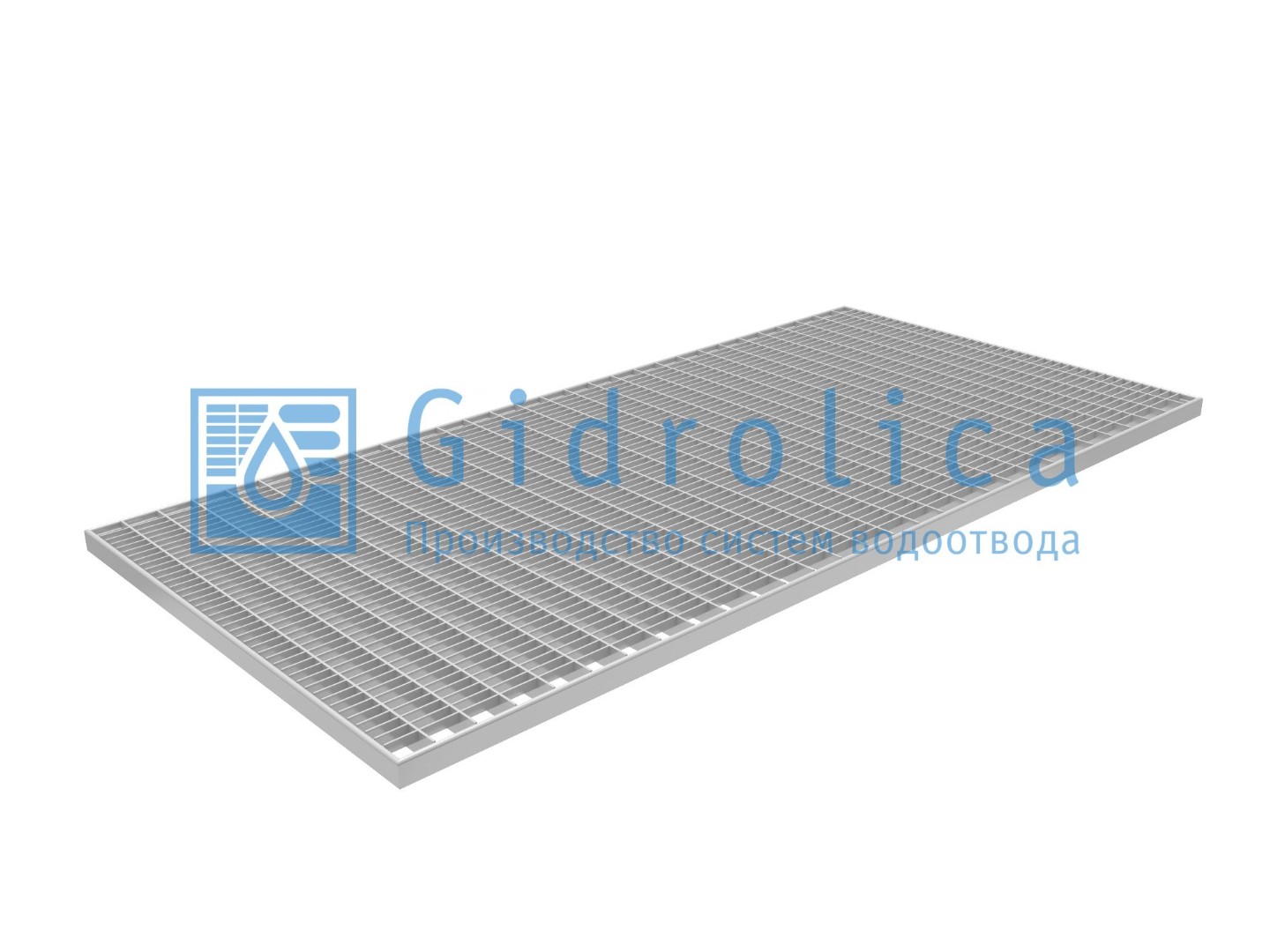 Решетка Gidrolica Step Pro 490х990мм - стальная ячеистая оцинкованная, арт. 302