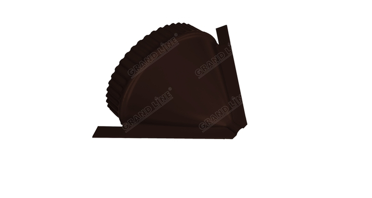 Заглушка конусная для малого полукруглого конька PE RAL 8017 шоколад