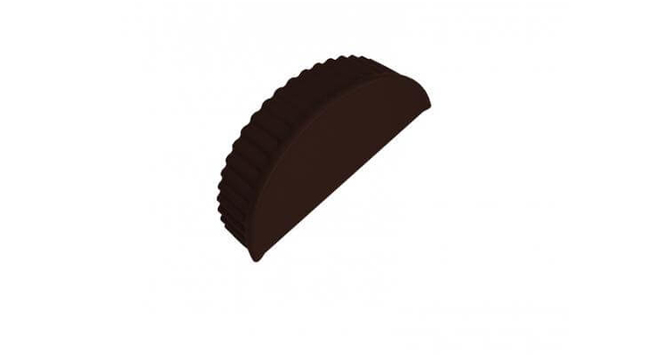 Заглушка торцевая для малого полукруглого конька GreenCoat Pural Matt RR 887 шоколадно-коричневый
