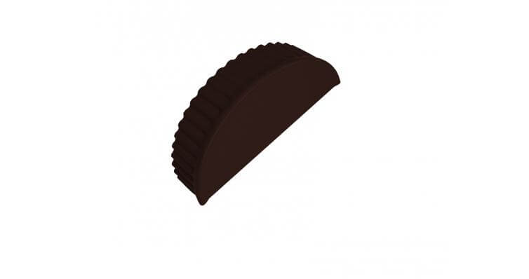 Заглушка торцевая для малого полукруглого конька GreenCoat Pural Matt RR 887 шоколадно-коричневый