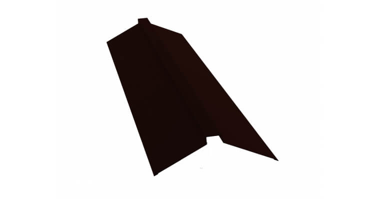 Планка конька плоского 115х30х115 0,5 GreenCoat Pural BT, matt RR 32 темно-коричневый (RAL 8019 серо-коричневый) (2м)
