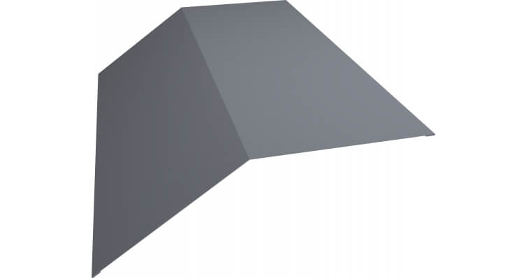 Планка конька плоского 145х145 0,45 PE RAL 9006 бело-алюминиевый (2м)