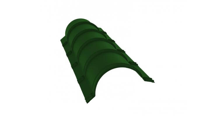 Планка малого конька полукруглого 0,45 PE RAL с пленкой 6002 лиственно-зеленый (1,97м)