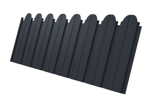 Профнастил С10B фигурный 0,45 Drap TX RAL 7024 мокрый асфальт