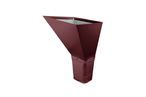 Воронка водосборная прямоугольная Vortex 127мм RAL 3005 красное вино