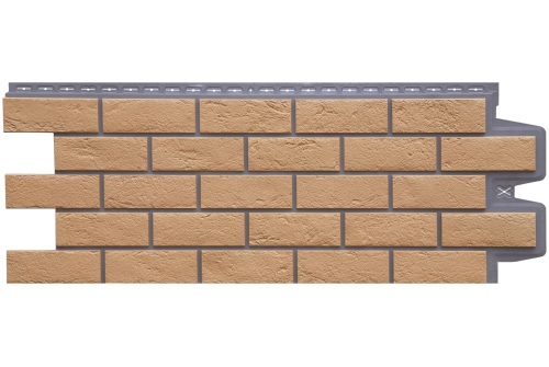 Фасадная панель GL Состаренный кирпич Design Plus солома с темно-бежевым швом