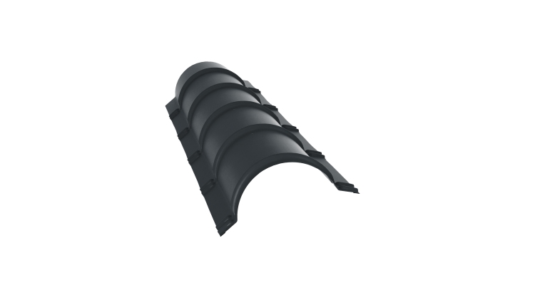 Планка малого конька полукруглого 0,45 PE-Double с пленкой RAL 7016 антрацитово-серый (1,97м)