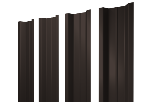 Штакетник П-образный В с прямым резом 0,5 Satin RR 32 темно-коричневый