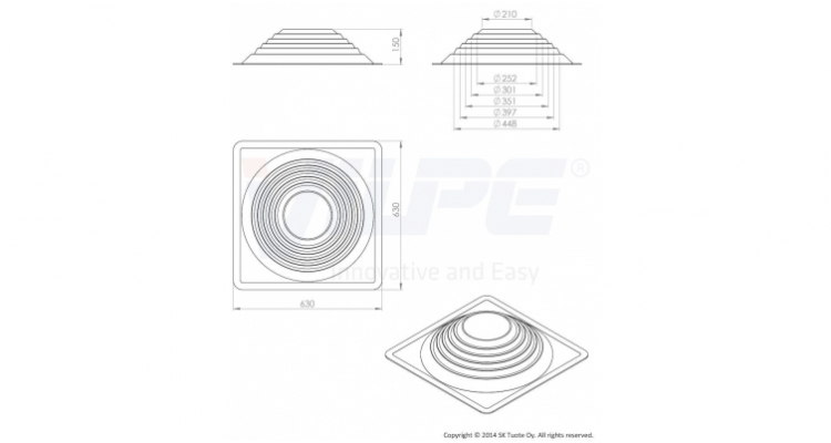 Резиновый уплотнитель Roofseal комплект (260-460)