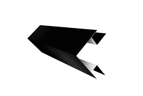 Планка угла внешнего сложного Экобрус Grand Line 0,45 PE с пленкой RAL 9005 черный (3м)