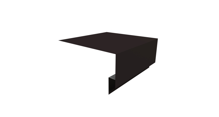 Планка околооконная сложная Экобрус Grand Line 250х75х25 0,45 Drap RAL 9005 черный (2м)