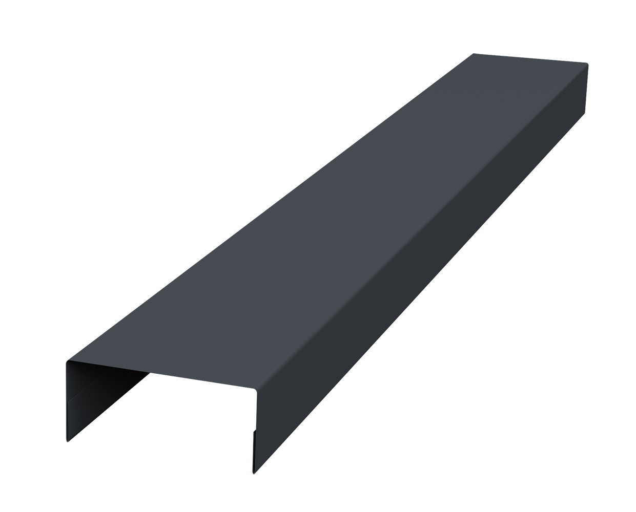 Ламель лицевая 125 забора жалюзи Texas стартовая/финишная для калиток и ворот 0.5 Satin с пленкой RAL 7024 мокрый асфальт