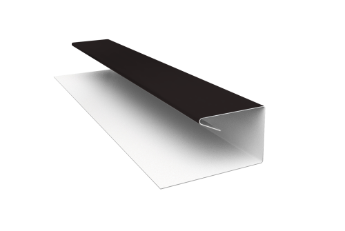 Планка П-образная завершающая сложная (КД) 0,45 PE с пленкой RAL 9005 черный (2м)