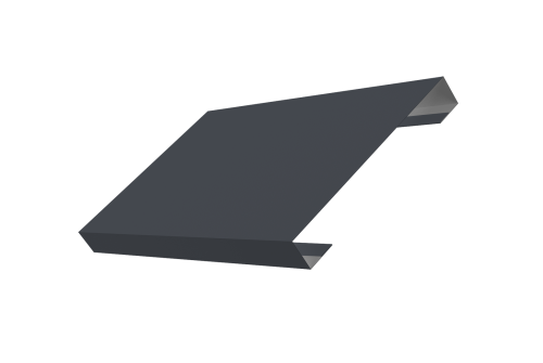 Ламель лицевая 150 забора жалюзи Texas стартовая/финишная для калиток и ворот 0.45 Drap TR с пленкой RAL 7024 мокрый асфальт