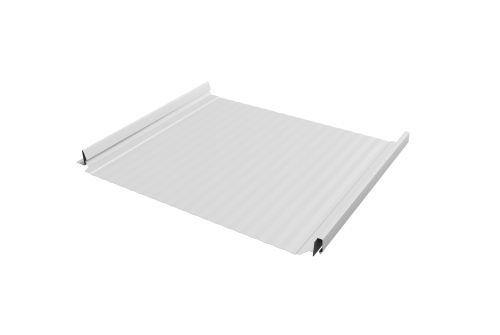 Кликфальц Pro Gofr Grand Line 0,5 PE с пленкой на замках RAL 9003 сигнальный белый