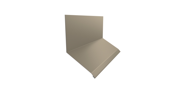 Планка примыкание верхнее к стене фальц 150х130х20 0,5 Satin с пленкой RAL 1015 светлая слоновая кость (3м)