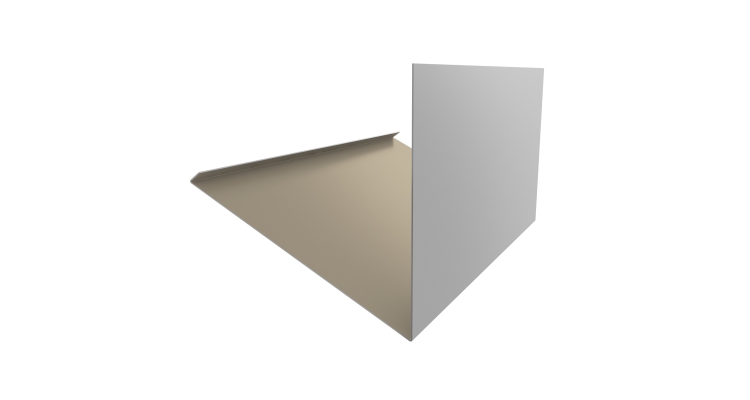 Планка примыкание верхнее к трубе фальц 0,45 Drap TX RAL 1015 светлая слоновая кость (3м)