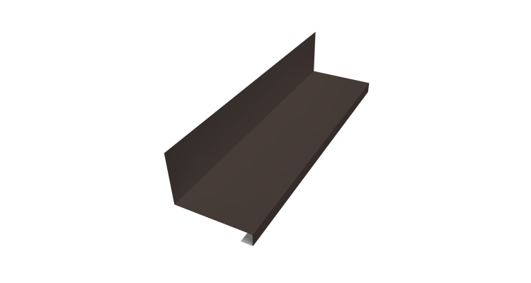 Планка примыкание нижнее к трубе для Кликфальц Pro 0,45 Drap TX RR 32 темно-коричневый (2м)
