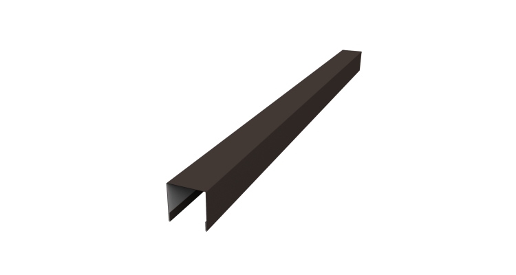 Планка вертикальная лицевая для забора жалюзи Palermo 0,5 PurPro Matt 275 RR 32 темно-коричневый (2м)