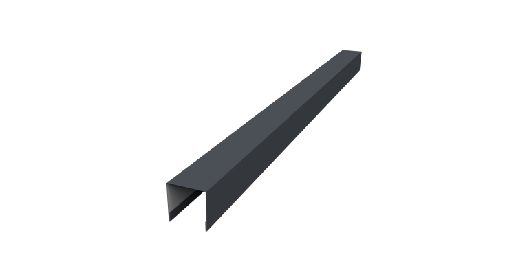 Планка вертикальная лицевая для забора жалюзи Palermo 0,45 PE RAL 7024 мокрый асфальт (2м)