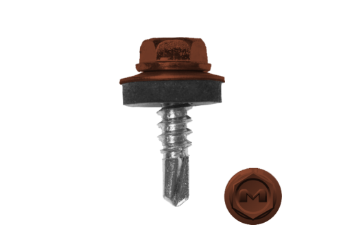 Саморез по металлу Daxmer 5,5х19 RAL 8004 (250) сверло №3