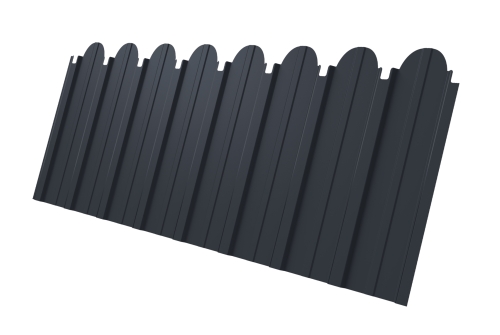 Профнастил С10A фигурный 0,5 Satin RAL 7024 мокрый асфальт