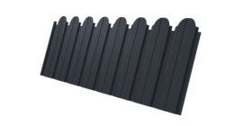 Профнастил C10B фигурный 0.5 Atlas X RAL 7024 мокрый асфальт